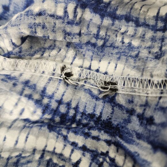 Rock & Republic Womens Tunic Top Medium Blue Button Long Roll Tab Sleeve Printed - Picture 8 of 8